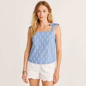 J Crew Summer Top with Tie Straps Sz XS